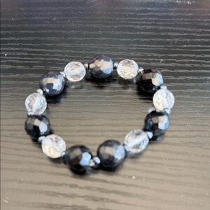 Elegant Black and Silver Beaded Bracelet